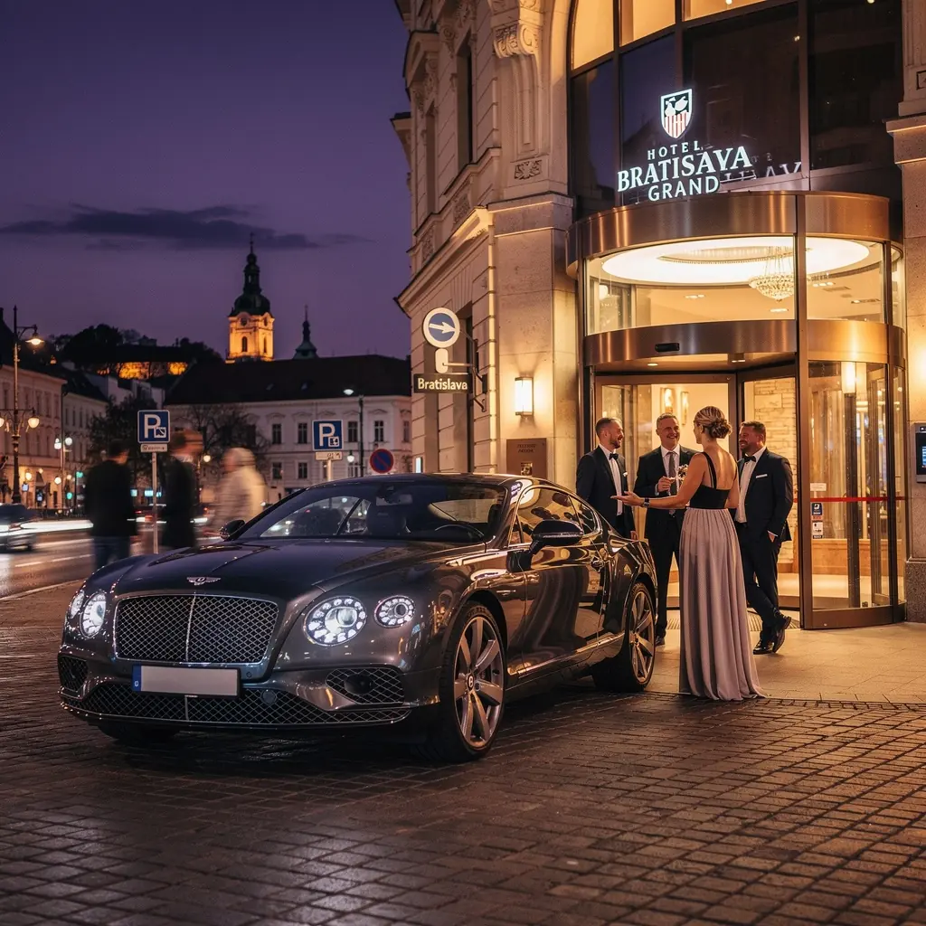 Interiér elegantného auta s koženými sedadlami a modernou technológiou.