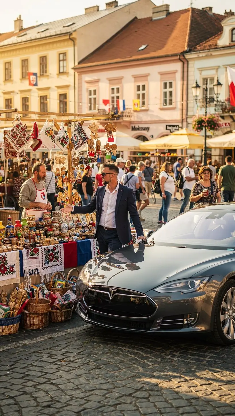 Skupina spokojných klientov užívajúcich si jazdu v luxusnom vozidle.